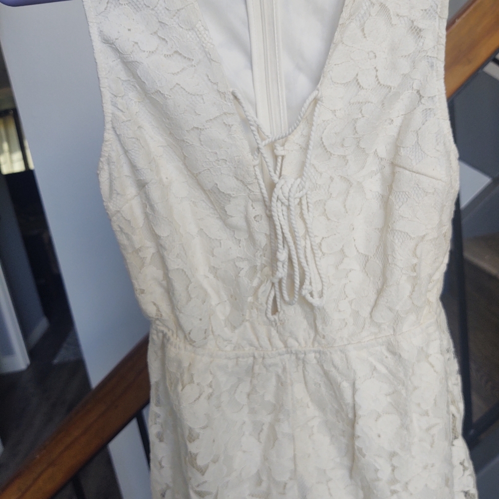 White lace romper with full lining
